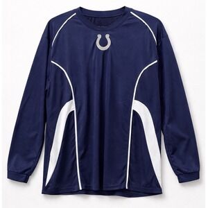 Indianapolis Colts Augusta Sportswear Mens Large Navy Blue Long Sleeve Shirt NFL